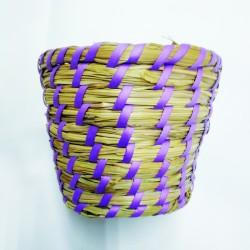 Cestino in rafia viola - 15 cm